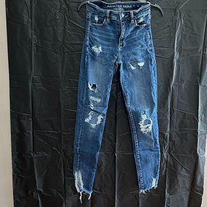 American Eagle next level distressed super hi rise jegging